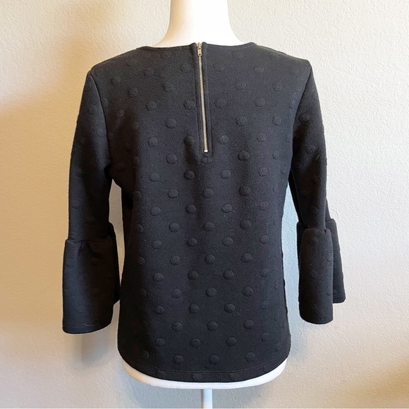 W5 Black Bell Sleeve Raised Dot Top Size Small - Picture 2 of 4